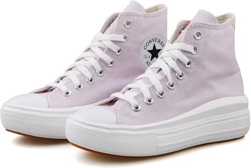 Vista 3 de Converse Chuck Taylor All Star Move - Tenis unisex con plataforma alta, color amatista pálidoblanco