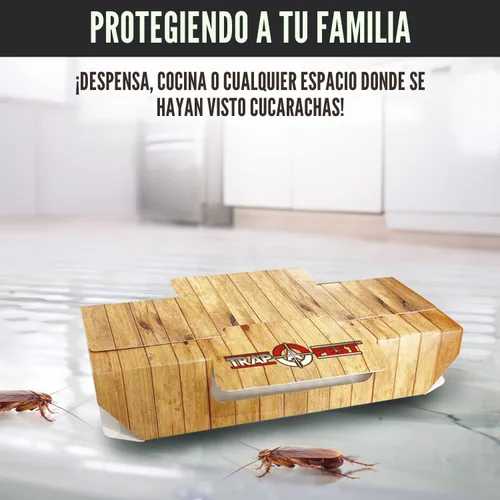 Vista 3 de Trampas adhesivas para cucarachas de interior (paquete de 18) - Trampas de pegamento para cucarachas, trampas para insectos con cebo para cucarachas