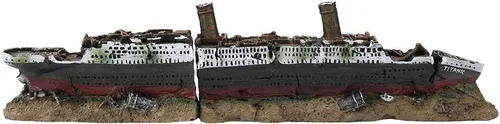 Vista 4 de JTLB Titanic - Modelo sumergible naufragado 24 × 10 × 3.5 in Titanic Lost Wrecked Boat Ship Aquarium Decoration Ornament Wreck Ornaments