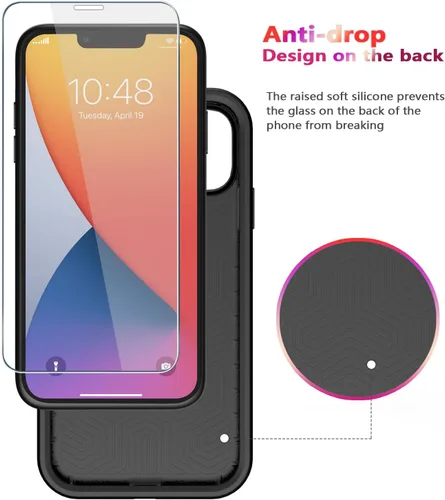 Vista 5 de Diverbox Funda para iPhone 11 [A prueba de golpes] [A prueba de caídas] [Protector de pantalla de vidrio templado], Funda de teléfono de Protección