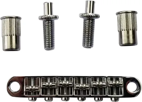 Vista 2 de Tune-O-Matic Puente con sillines de rodillos para Epiphone Les Paul, SG, ES, Dot, color cromado