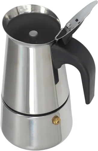 Vista 7 de Cafetera de café expreso, cafetera portátil de acero inoxidable, cafetera expreso, clásica para el hogar, oficina (6.8 fl oz)