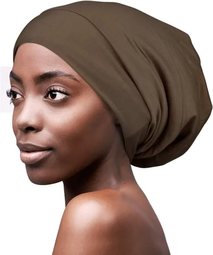 Vista 31 de FocusCare - Gorro de satén para dormir, para mujer, regalos para mujeres con cabello rizado o con frizz Verde militar