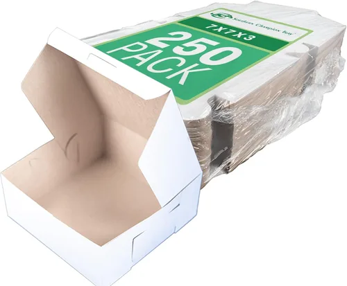 Vista 14 de SCT - Cajas para panadería blancas de una pieza, sin ventana, 4 x 2 x 5.5 pulgadas, blanco, papel, 250