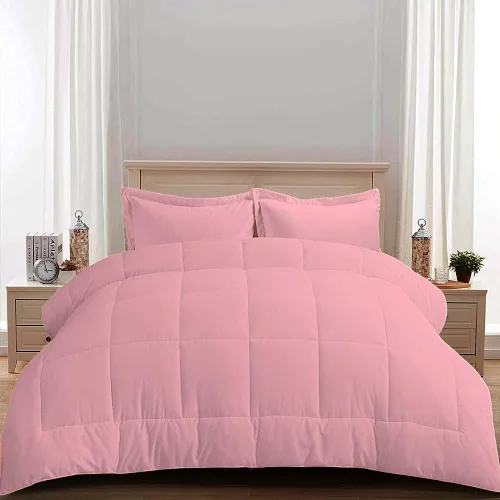 Vista 18 de Edredón 100% algodón egipcio de 500 GSM, súper suave, relleno alternativo de plumón con 2 fundas de almohada, colección de insertos para clima frío