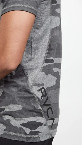 Vista 7 de RVCA Camiseta deportiva de manga corta con cuello redondo para hombre