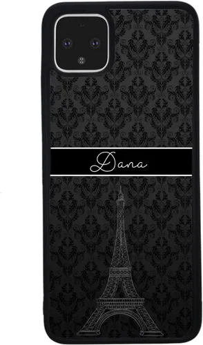 Vista 3 de Paris - Funda de goma negra personalizada de la Torre Eiffel compatible con Google Pixel 10, 10 Pro, 10 Pro XL, 9a, 9 Pro, Pixel 9, Pixel 9 Pro XL