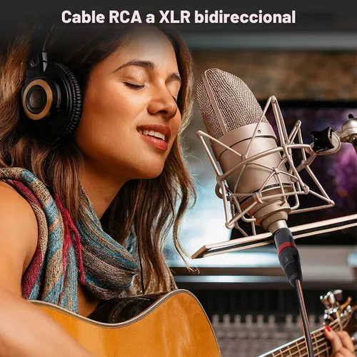 Vista 3 de Cyberguys! Cable RCA a XLR, 2 cables de audio bidireccionales XLR a RCA, 6