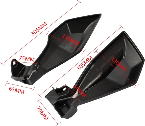 Vista 2 de Paramanos de motocicleta negro manillar cepillo de mano protector de freno embrague cubierta protector de flujo de aire deflector de viento
