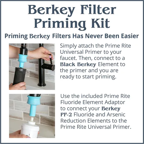 Vista 4 de Berkey Kit de cebado de filtro para uso con sistemas de filtración de agua alimentados por gravedad Berkey