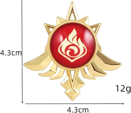 Vista 2 de Genshin Impact Vision Broche luminoso Ojo de Dios - Accesorios para proyectos de juego para mujer Metal Sin gemas