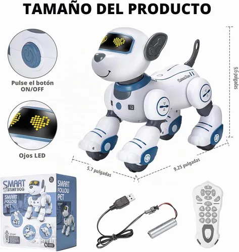 Vista 7 de Perro Robot de Juguete con Control Remoto: Perro Robótico Programable para Niños, Perro Robot Interactivo Inteligente, Mascota Robot que Baila