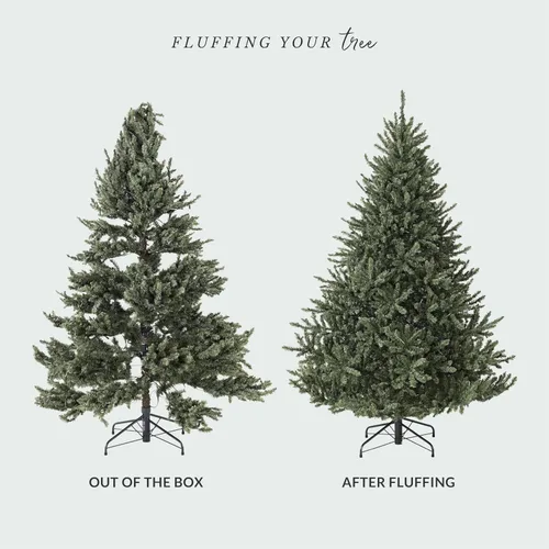 Vista 8 de Balsam Hill 12 ft Pre-Lit Classic Blue Spruce - Artificial Christmas Tree with 8358+ Tips, 2150 Hand-Strung Clear LED Lights, Easy Plug System & Led
