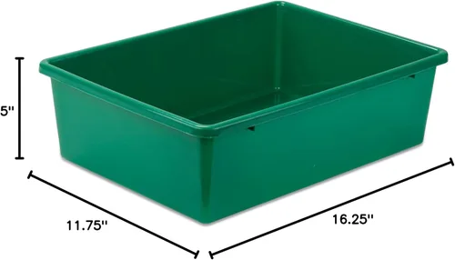 Vista 2 de Honey-Can-Do tacho de plástico para almacenamiento., Verde, L