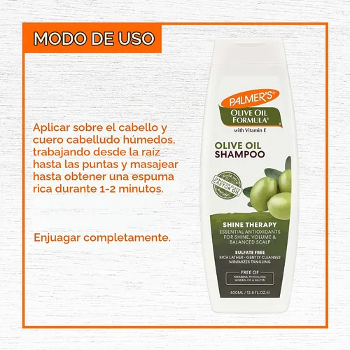 Vista 5 de Palmer's Champú de terapia de brillo de fórmula de aceite de oliva, 13.5 onzas (paquete de 2)