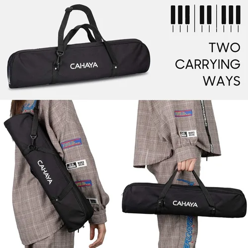 Vista 2 de CAHAYA Melódica 32 Teclas Boquilla de Tubos Dobles Piano de Aire Teclado Instrumento Musical con Bolsa de Transporte 32 Teclas, Negro, CY0050-1