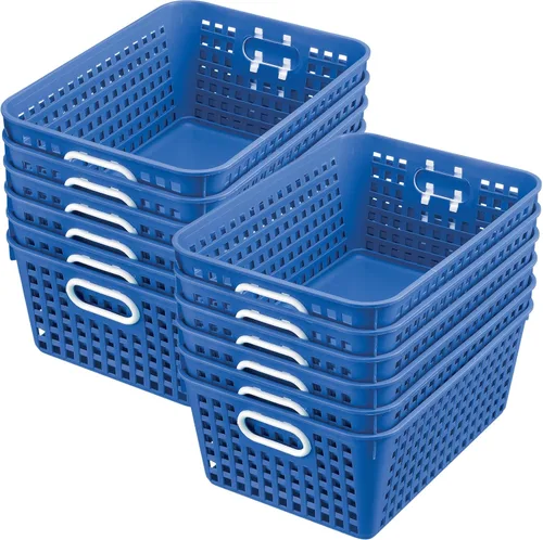 Vista 13 de Cestas de almacenamiento Really Good Stuff, varios usos, 13 x 10 pulgadas, color único, 12 unidades Black, Classroom Library Organizer, Storage