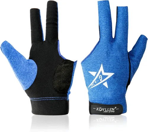 Vista 18 de KONLLEN Breathable Billiards Gloves, Left/Right Hand Three-finger design, mesh palm, adjustable wrist strap, secure grip for pool and snooker