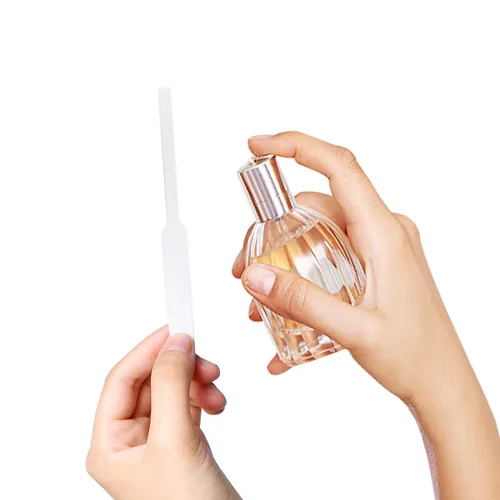 Vista 4 de Tiras de prueba de perfume desechables para fragancias y aceites esenciales, color blanco, paquete de 200