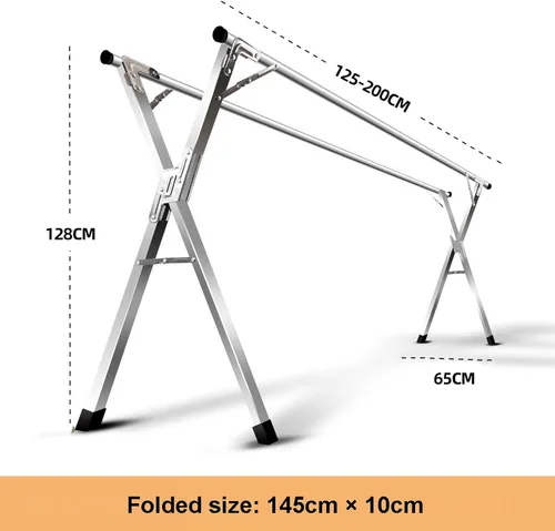 Vista 7 de Perchero de secado de ropa para interiores, estantes plegables para colgar, estante compacto para un fácil almacenamiento, gran capacidad para ropa