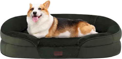 Vista 32 de Dwanton - Cama ortopédica para perros medianos con espuma de gel de memoria, sofá impermeable para perros, cama lavable para mascotas con cojín
