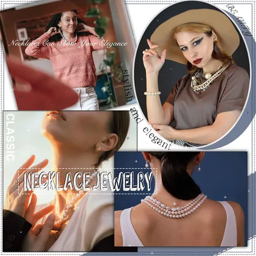 Vista 7 de Collar largo de perlas para mujer, collar clásico de perlas de imitación en Y, collar de cadena de perlas de imitación sexy, collar de perlas