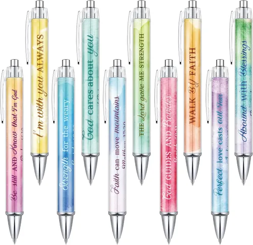 Vista 14 de Tinlade 10 piezas de bolígrafos cristianos para mujeres, bolígrafos de tinta religiosa, regalos de Pascua, citas inspiradoras, versículos bíblicos
