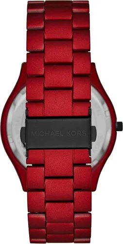 Vista 3 de Reloj Michael Kors Slim Runway de acero inoxidable MK8712 - Pista delgada talla única Esfera rojanegra