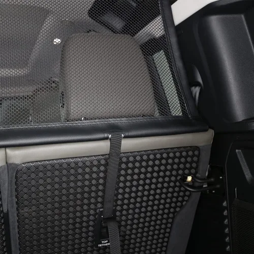 Vista 4 de Red de sujeción para mascotas, valla para perros, divisor para asiento trasero de automóvil, puerta de vehículo, área de carga, maletero de viaje
