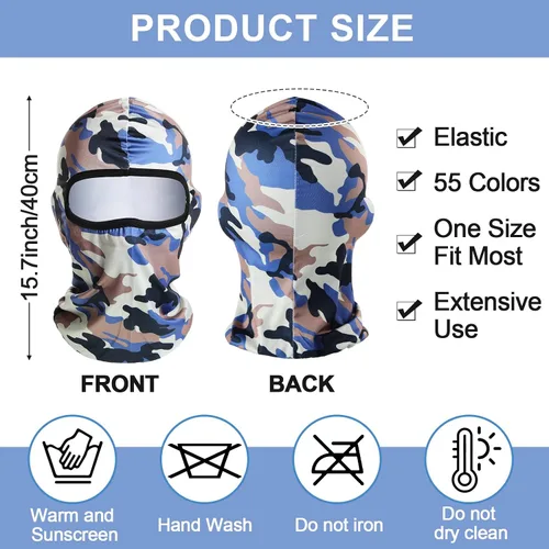 Vista 2 de 94 piezas pasamontañas máscara de esquí completa para mujeres y hombres, protección solar completa, cubierta de cara completa, protector UV
