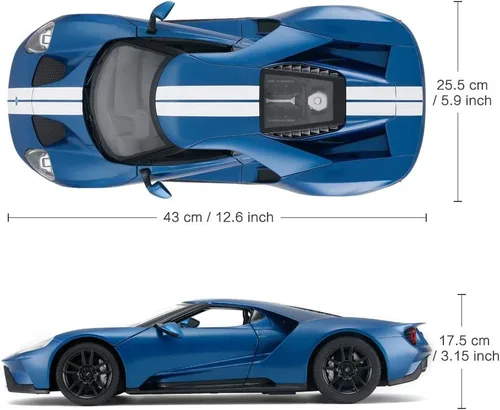 Vista 4 de RASTAR Auto RC 1/14 Ford GT Control remoto RC Race Toy Car para niños, puertas abiertas por manual, azul (2.4 GHz)
