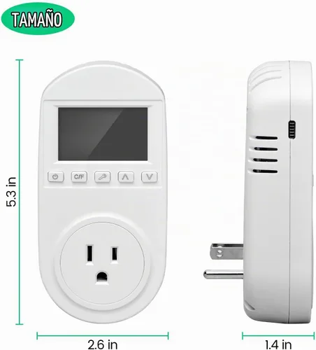 Vista 5 de briidea - Toma de temperatura controlada, salida de termostato compatible con aire acondicionado de ventana, calentadores de espacio, ventiladores