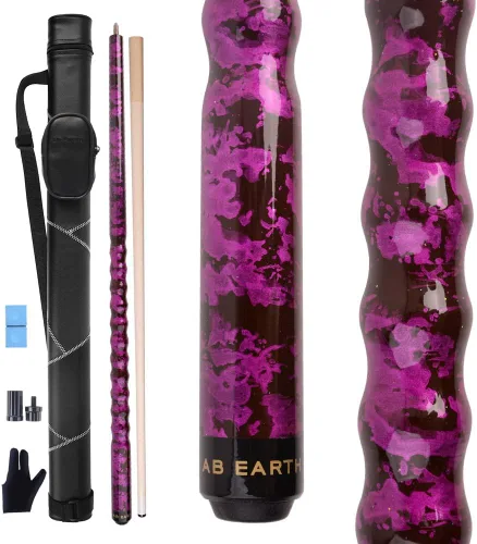 Vista 9 de Kit de palo de billar con punta de 13 mm y diseño ergonómico de 58 pulgadas, palo de arce canadiense con estuche duro 13mm Tip