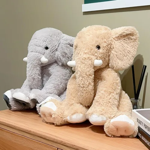 Vista 7 de Elefante de peluche grande de 19.2 pulgadas, juguete de elefante inteligente de felpa para niños, para niñas y mujeres, decoración de habitación Gris