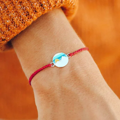 Vista 2 de Pura Vida Pulsera de plata reversible Twin Peaks - 100% impermeable, banda ajustable