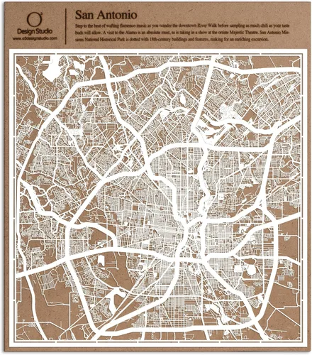 Vista 18 de O3 Design Studio Aberdeen - Mapa de papel cortado en papel blanco de 12 x 12 pulgadas