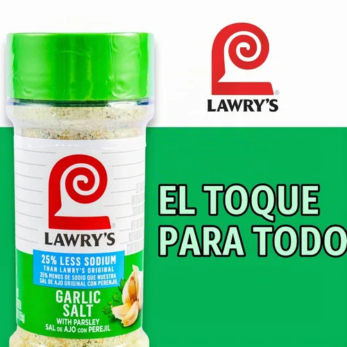 Vista 24 de Lawry's 25% menos de sal de ajo y sodio con perejil, 5.62 oz