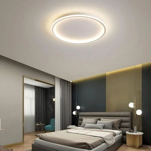 Vista 8 de Lámpara de techo LED regulable de montaje empotrado, lámpara de techo empotrada redonda moderna de 12 pulgadas con ajuste de aplicación, lámpara