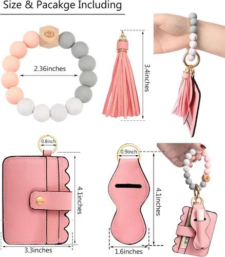 Vista 20 de BVGA Pulsera llavero de pulsera de silicona para mujer