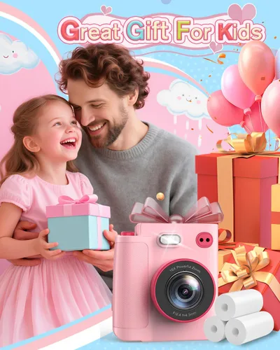 Vista 4 de Juguetes de cámara digital para niños de 3, 4, 5, 6, 7, 8, 9 y 10 años, regalo de Navidad y cumpleaños con cámara digital HD de 1080P, tarjeta SD