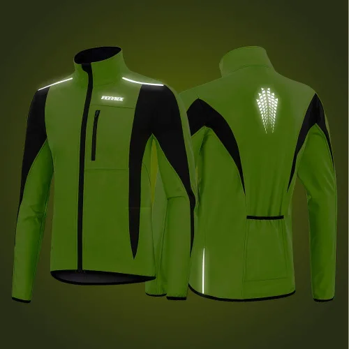 Vista 3 de Chaqueta térmica de forro polar para hombre chaqueta de ciclismo de montaña chaqueta de ciclismo de carretera de punto largo transpirable