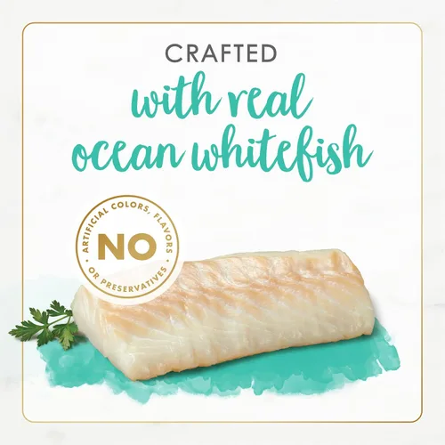 Vista 4 de Purina Fancy Feast Gourmet Naturals - Alimento húmedo en paté para gatos, sin cereales, receta de pescado blanco de mar (paquete de 12 unidades)