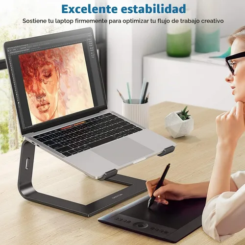 Vista 3 de OMOTON Soporte para Laptop, Soporte Desmontable para Laptop, Soporte de Aluminio para Laptop para Escritorio, Compatible con MacBook Air/Pro, Dell