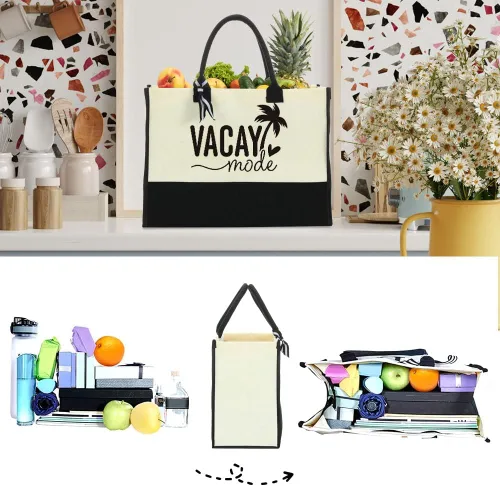 Vista 6 de Weekend Bags for Women Travel Canvas Bag Beach Bag Tote Girls Trip Gifts Large Handbags for Friends Female Girlfriend Besties