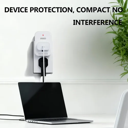 Vista 2 de BSEED Protector de sobretensiones de 1620 julios, 1800 W, mini protector de sobretensiones para refrigerador, PC, TV, Xbox, PS5, electrodomésticos