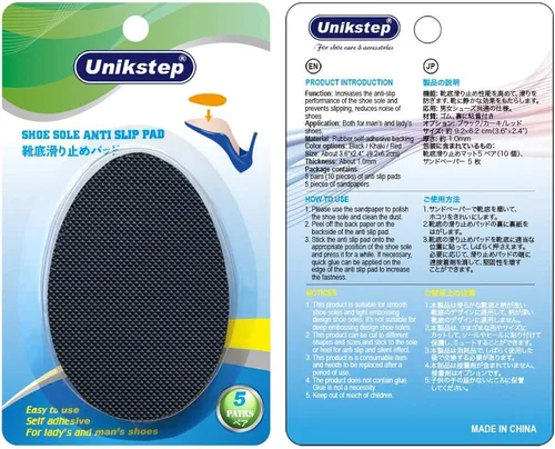 Vista 2 de Unikstep 5 pares de almohadillas de goma autoadhesivas antideslizantes, almohadillas de goma autoadhesivas antideslizantes, calcomanías y Negro