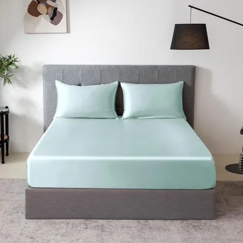 Vista 28 de THXSILK Juego de sábanas bajeras de 100% seda de morera, 3 piezas de seda 7A+, transpirable, suave, sábana bajera de 16 pulgadas de profundidad, 2