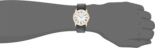 Vista 2 de Cartier W6700455 Ronde - Reloj de piel negra con números romanos