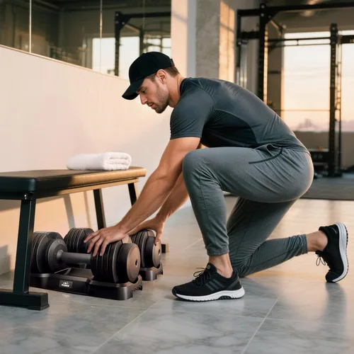 Vista 6 de FLYBIRD DB2 Adjustable Dumbbell Set, 55LB/110LB Option, 5-in-1 Quick Adjustable Weights with Storage Box and Non-Slip Handle, Weight Set for Home