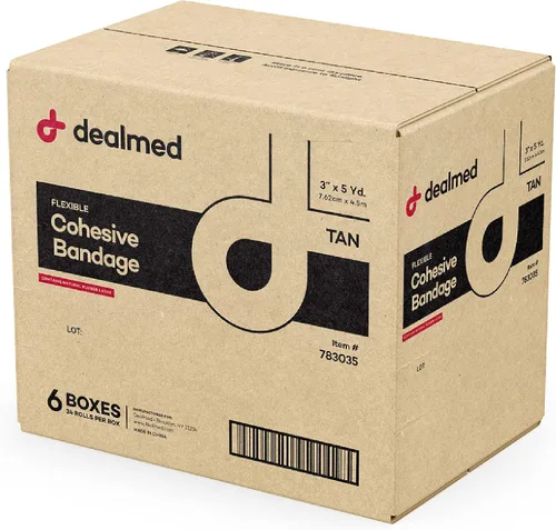 Vista 9 de Dealmed Vendaje cohesivo no adherente – 2 pulgadas x 5 yardas, 1 rollo no tejido transpirable autoadherente para botiquines de primeros auxilios 1